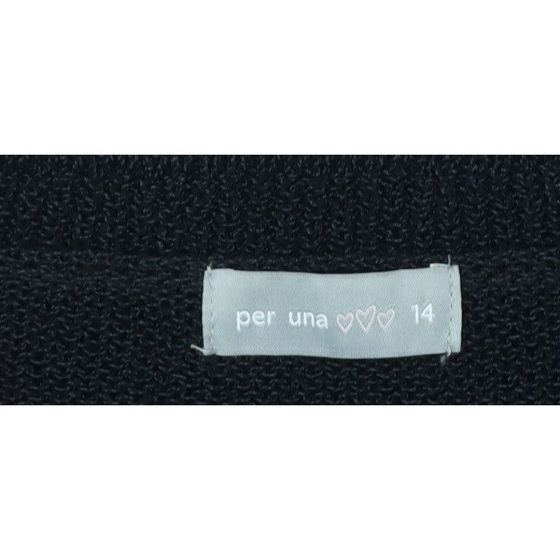 Per Una Women’s Black Size 14 Knit Button Front Cardigan