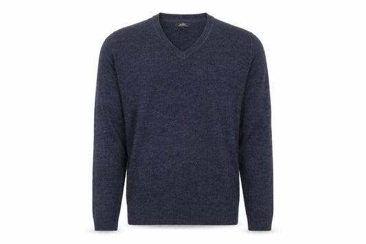 Easy Men’s Blue V-Neck Acrylic Knit Pullover Jumper Size M