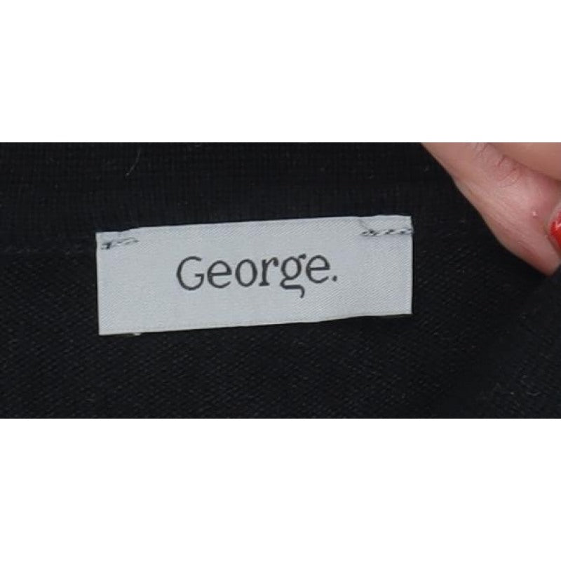 George Men’s Multicoloured Stripe 1/2 Zip Collared Jumper L
