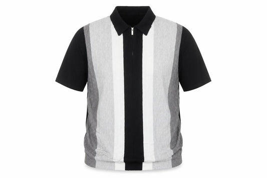 George Men’s Multicoloured Stripe 1/2 Zip Collared Jumper L