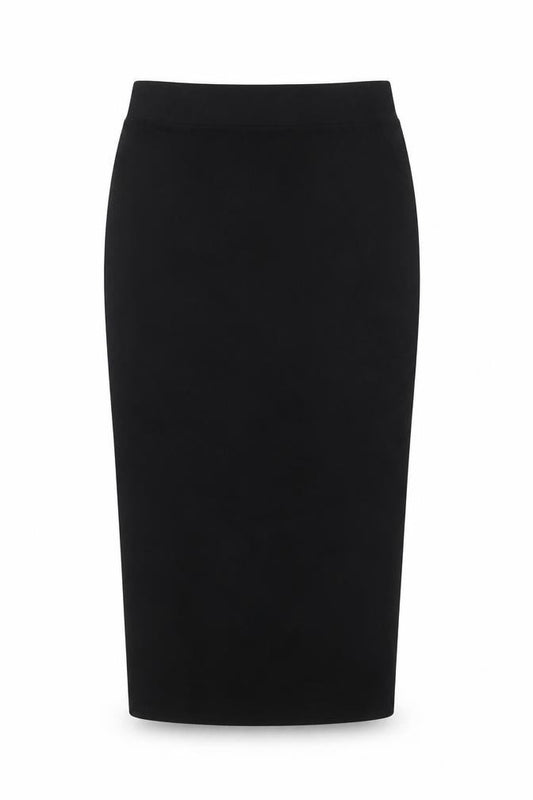 Dorothy Perkins Women Black UK 12 Long Pencil Stretch Jersey Skirt