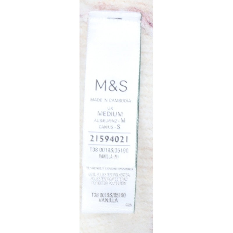 Marks & Spencer Women Ivory M Striped Crew Neck Knit Jumper