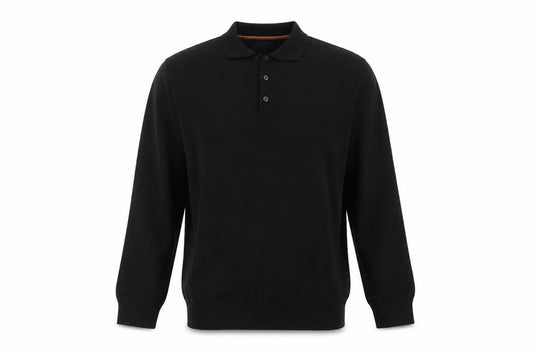 Next Men’s Black M Collared Henley Cotton Knit Jumper Long Sleeve