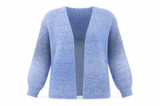 Tu Women’s Blue Size 8 Chunky Knit Open Cardigan Balloon Sleeves