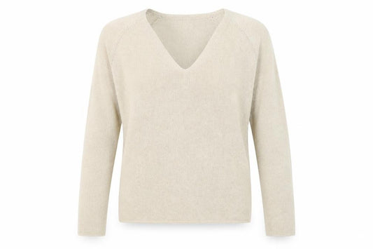 Mango MNG Women's Gold V-Neck Metallic Knit Pullover Jumper XL
