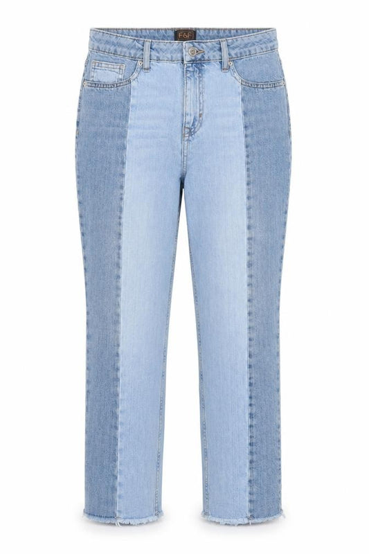 F&F Women Blue UK 14 Straight Ankle Grazer 100% Cotton Jeans NWT