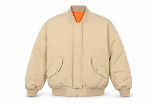 Pull&Bear Men’s Beige M Bomber Jacket Padded Full Zip