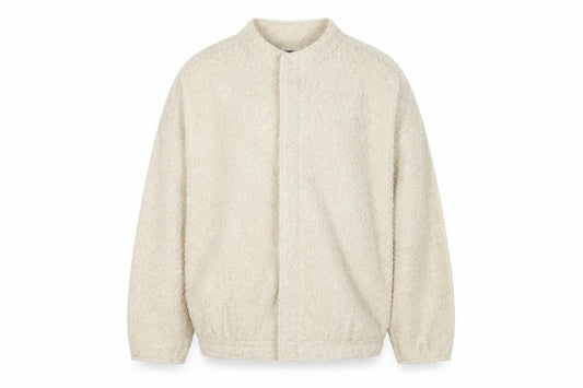 Zara Men Beige M Teddy Fleece Full Zip Stand Collar Jacket