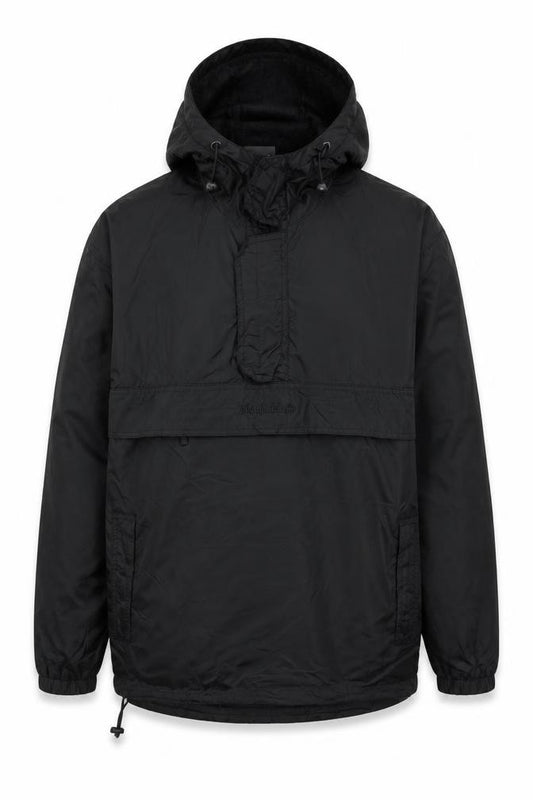 Krakatau Men's Black S Hooded Nylon Anorak Half Zip Outdoor Jacket