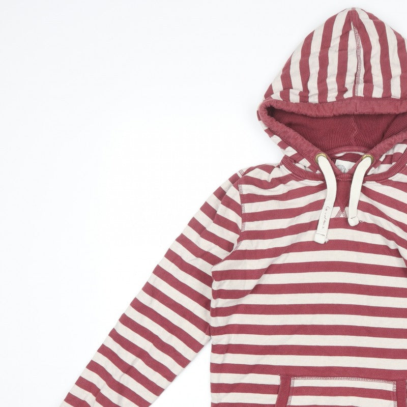 Fat Face Women’s Red Stripe Hooded Pullover Sweatshirt Size 10