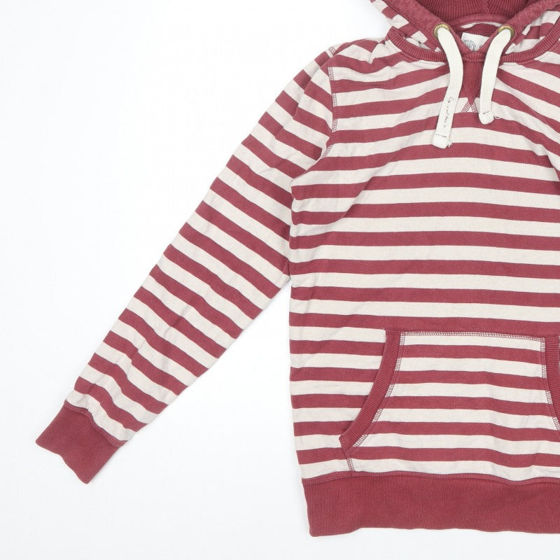 Fat Face Women’s Red Stripe Hooded Pullover Sweatshirt Size 10