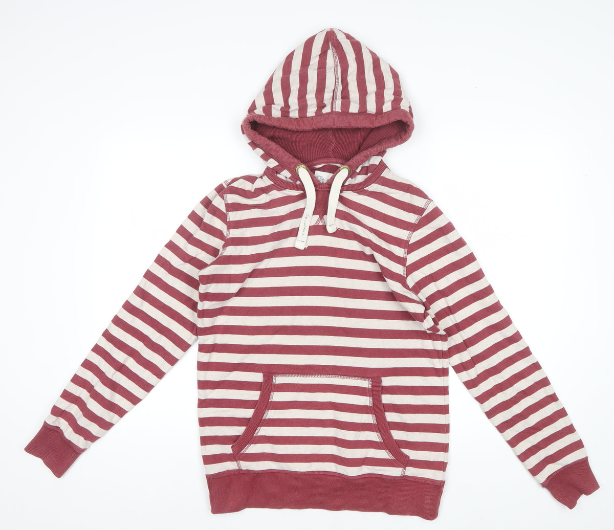 Fat Face Women’s Red Stripe Hooded Pullover Sweatshirt Size 10
