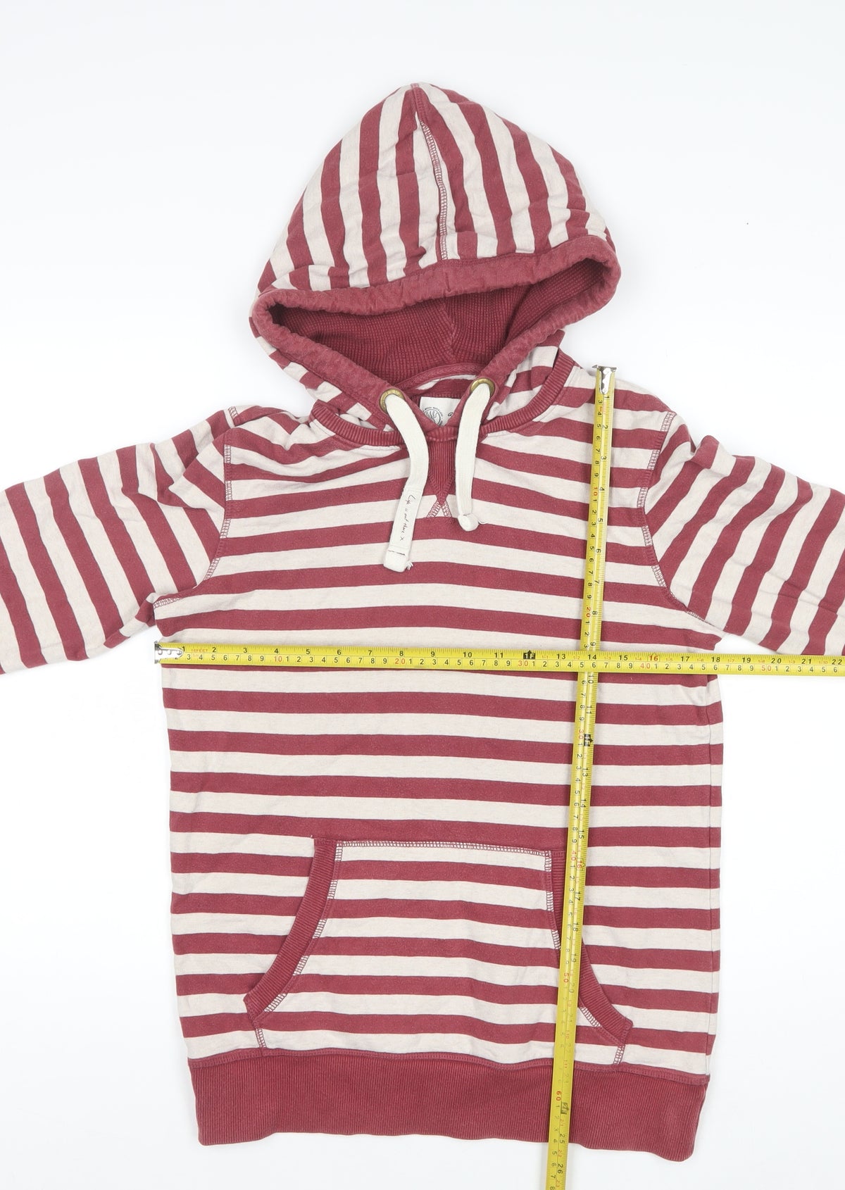 Fat Face Women’s Red Stripe Hooded Pullover Sweatshirt Size 10