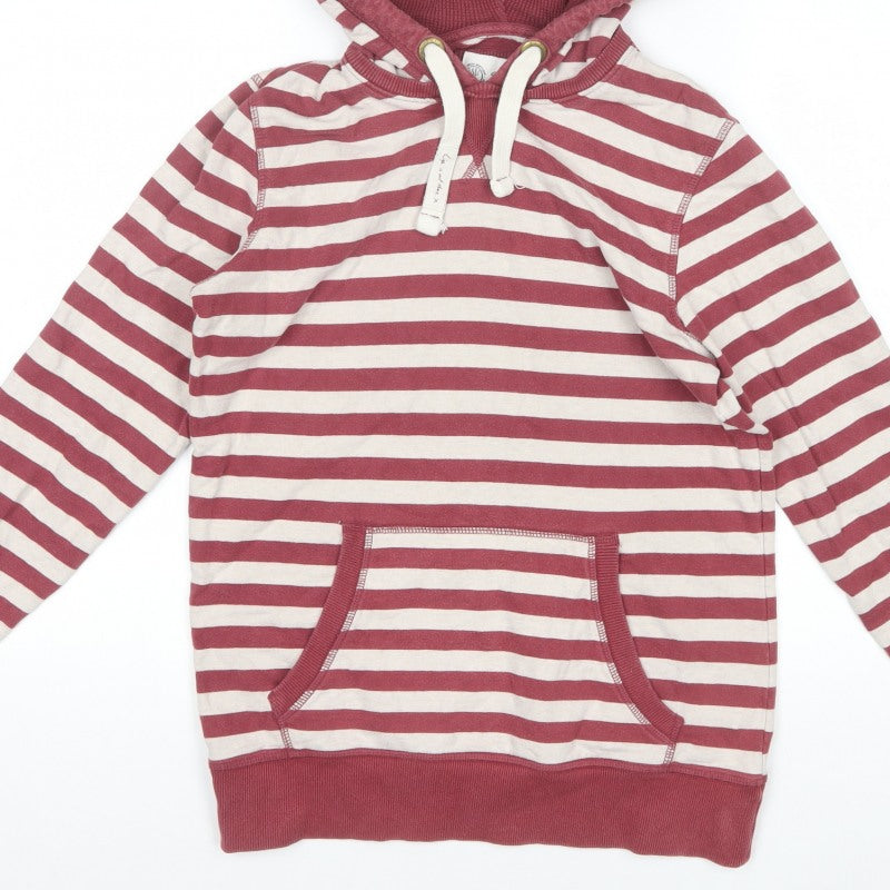 Fat Face Women’s Red Stripe Hooded Pullover Sweatshirt Size 10