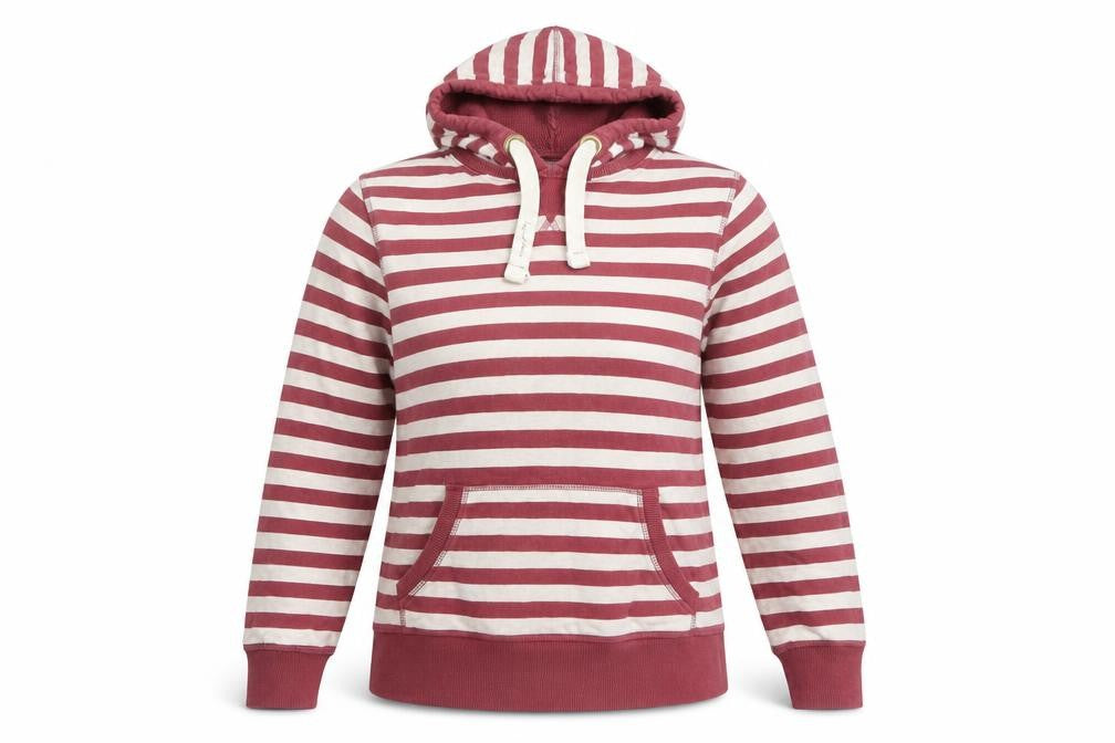 Fat Face Women’s Red Stripe Hooded Pullover Sweatshirt Size 10