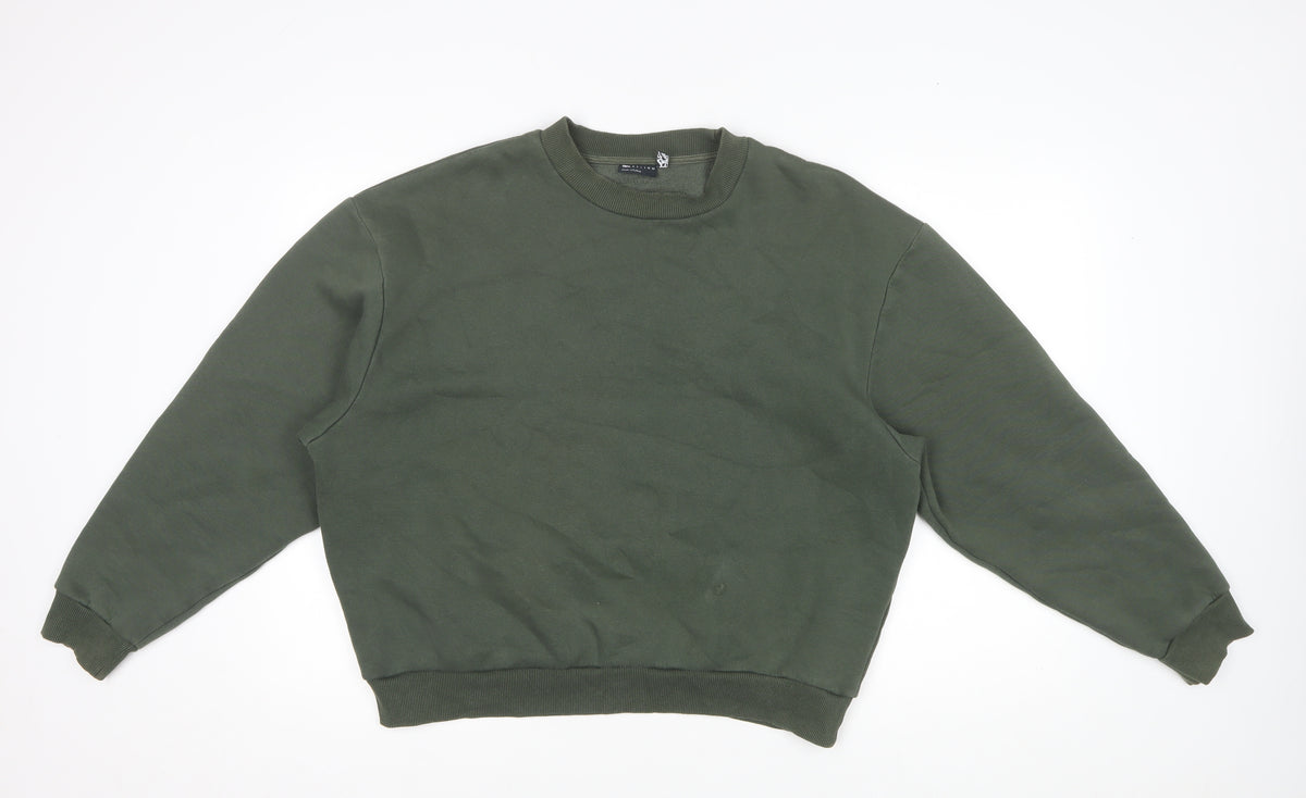 ASOS Design Men’s Green S Relaxed Crew Neck Pullover Sweatshirt