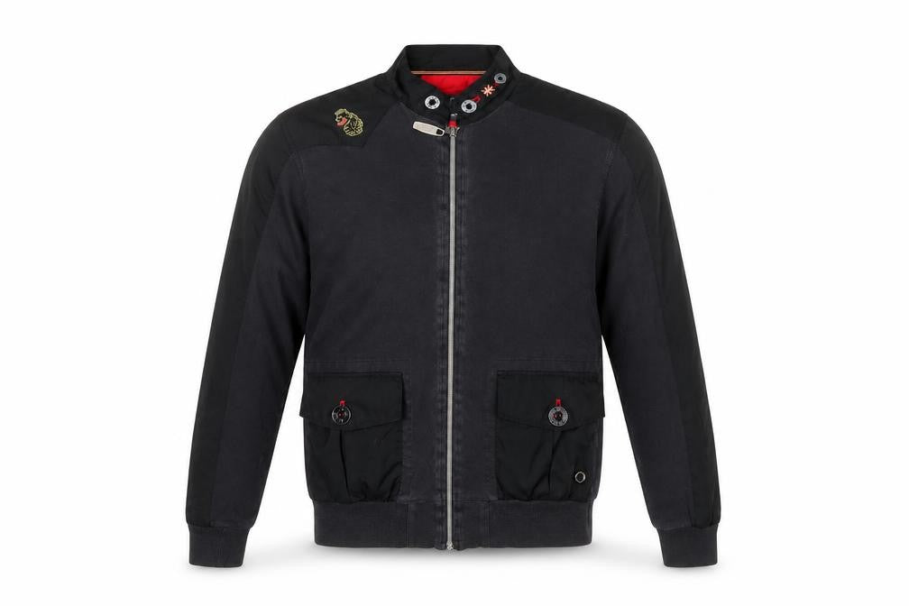 Luke Men’s Black Small Bomber Jacket Full Zip Embroidered Logo