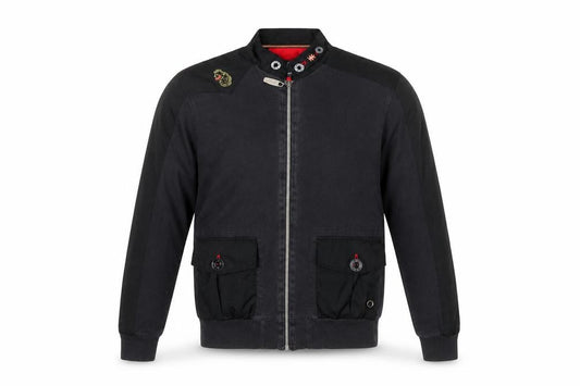 Luke Men’s Black Small Bomber Jacket Full Zip Embroidered Logo