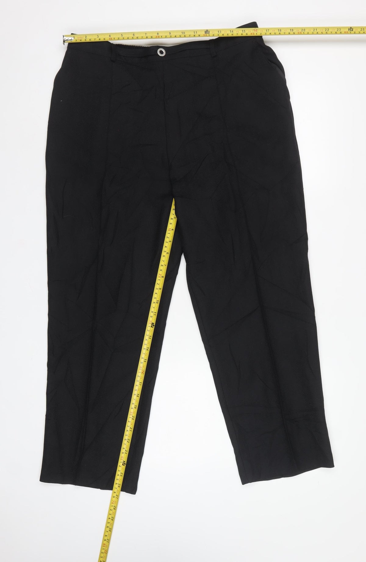 Marks & Spencer Women Black UK 18 Short Straight Work Trousers