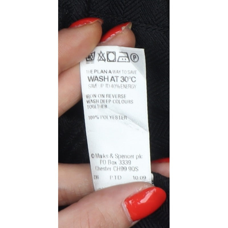 Marks & Spencer Women Black UK 18 Short Straight Work Trousers