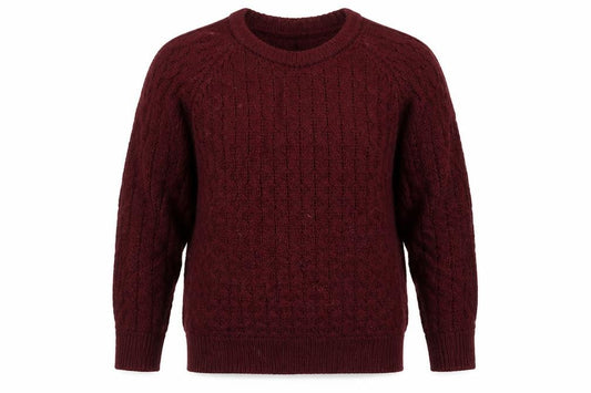 Isabel Marant Women Red UK 10 Cable-Knit Wool Crew Neck Jumper