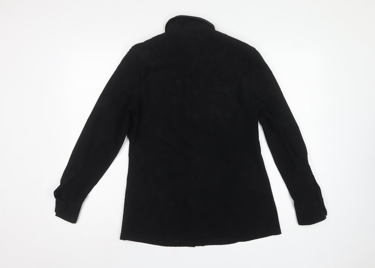 Et Vous Women’s Black UK 12 Slim Fit Button-Up Collared Shirt