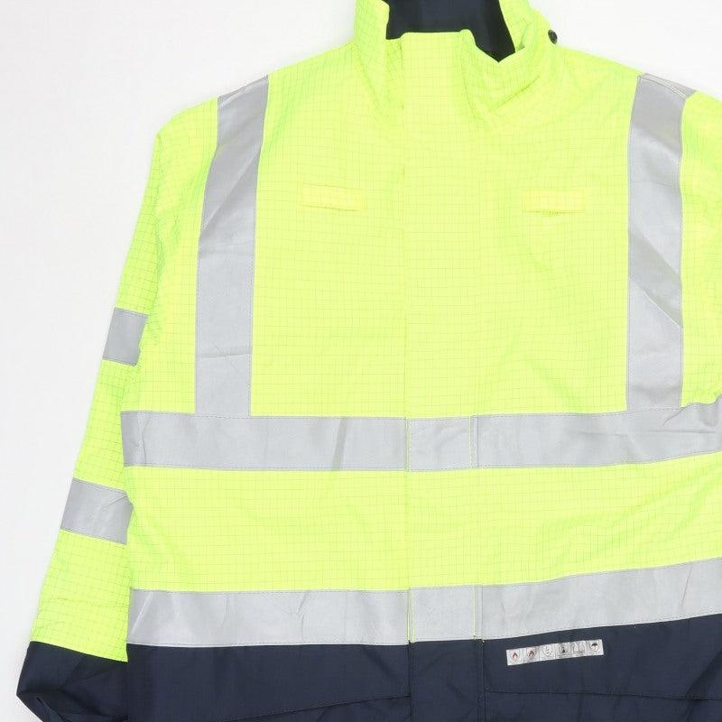 Sioen Men Green L Hi Vis Reflective Workwear Rain Jacket