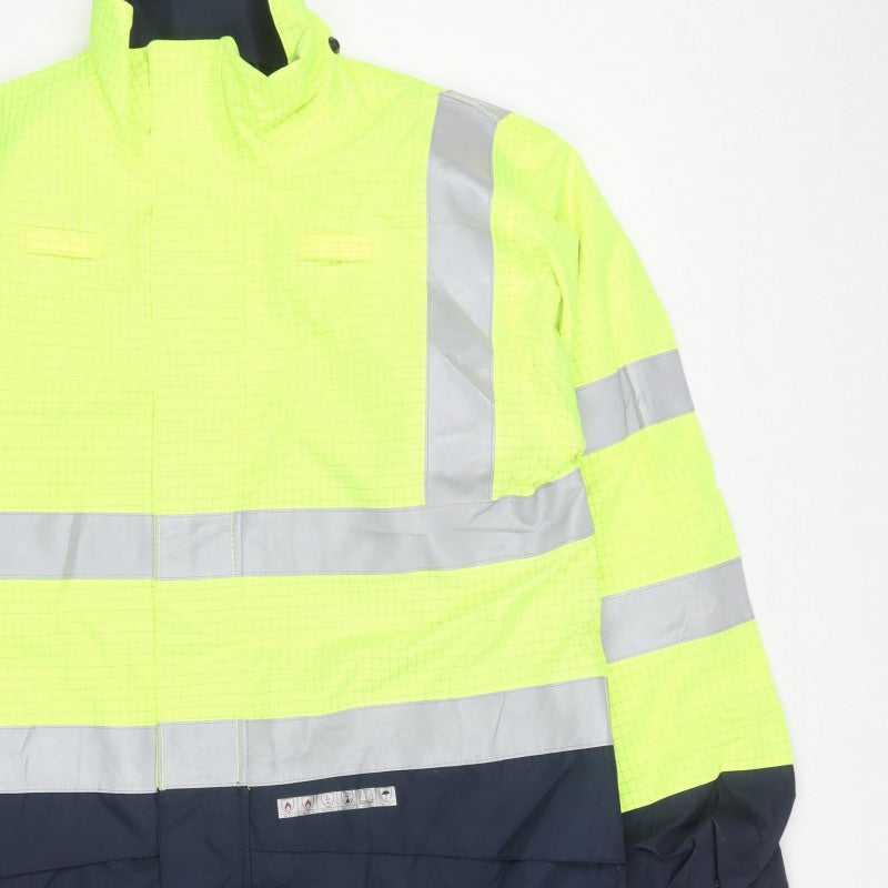 Sioen Men Green L Hi Vis Reflective Workwear Rain Jacket