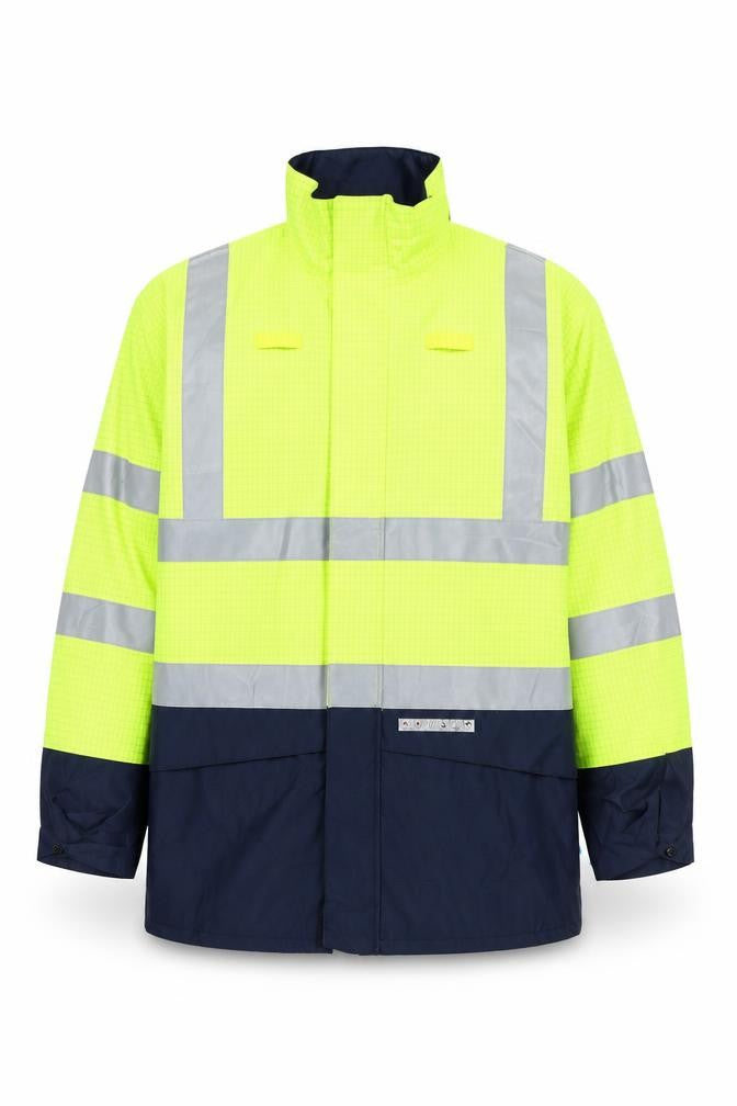 Sioen Men Green L Hi Vis Reflective Workwear Rain Jacket