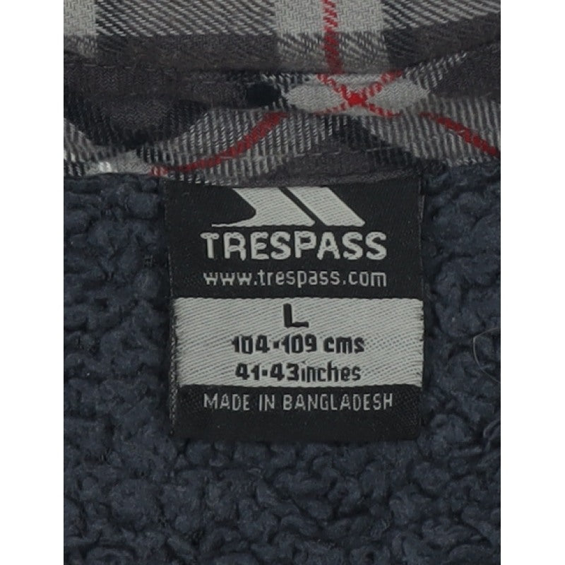 Trespass Men Grey XL Plaid Fleece Lined Basic Jacket