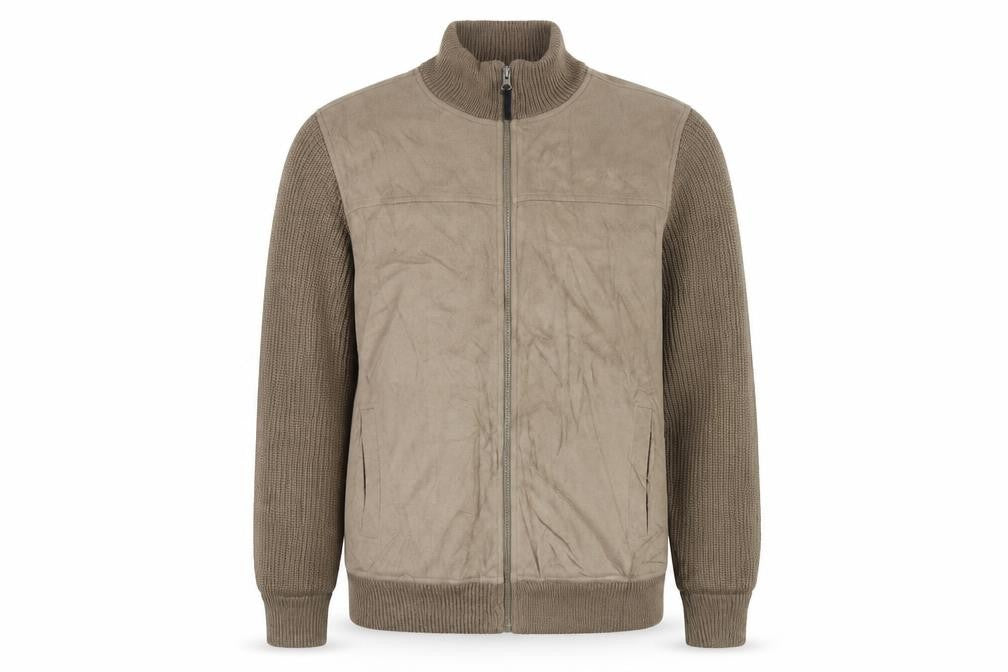 James Pringle Men’s Brown M Full Zip Knit Sleeve Basic Jacket