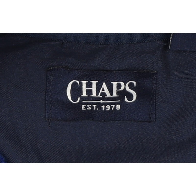 Chaps Men Blue 2XL Quarter Zip Fleece Pullover Sweatshirt Logo