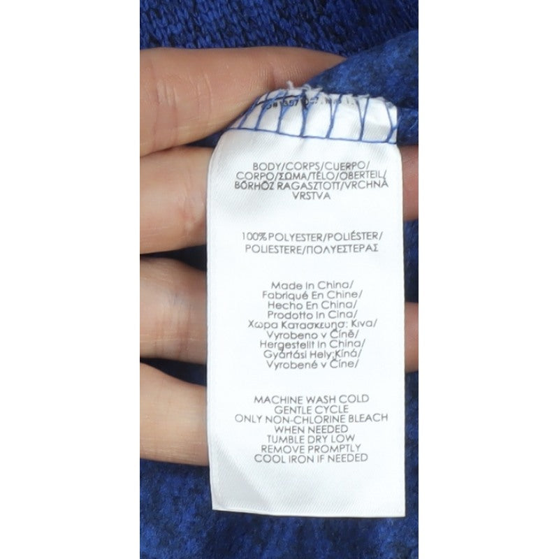 Chaps Men Blue 2XL Quarter Zip Fleece Pullover Sweatshirt Logo