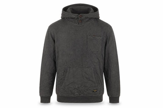 Billabong Men’s Grey M Hooded Henley Fleece Sweatshirt Pockets