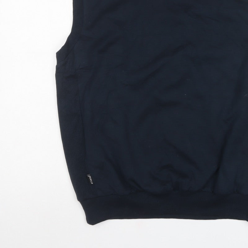 Crane Men's Blue Large V-Neck Lined Knit Sweater Vest
