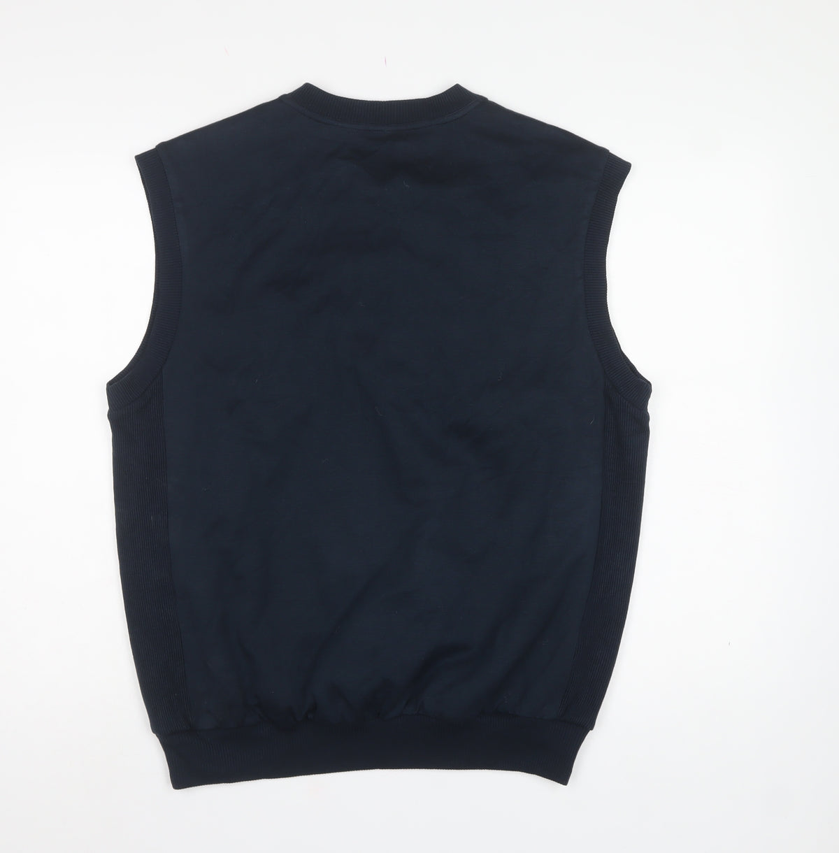 Crane Men's Blue Large V-Neck Lined Knit Sweater Vest