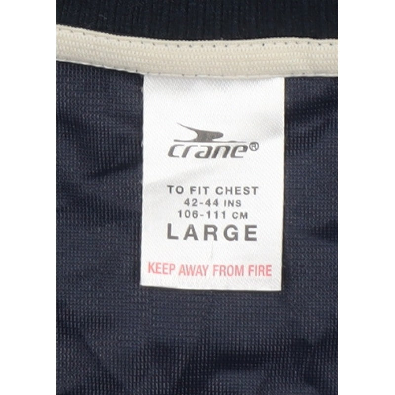 Crane Men's Blue Large V-Neck Lined Knit Sweater Vest