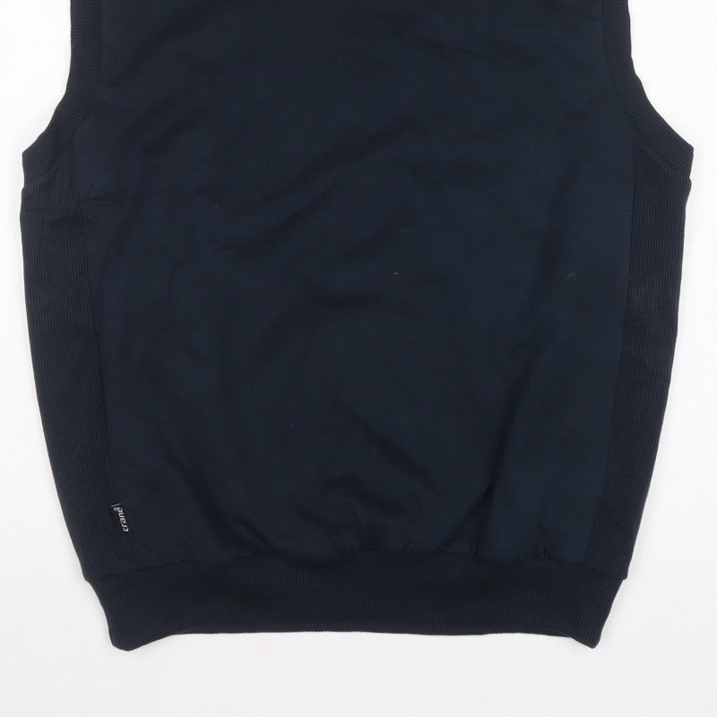 Crane Men's Blue Large V-Neck Lined Knit Sweater Vest