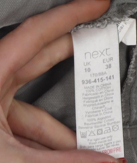 Next Women’s Grey UK 10 Cotton Military Utility Jacket Pockets