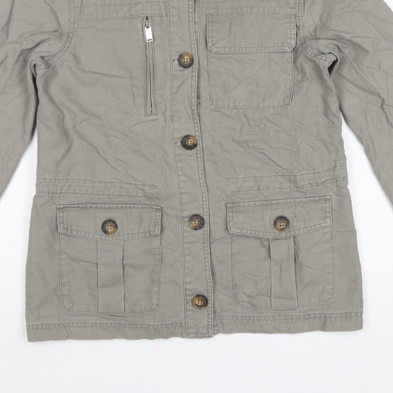 Next Women’s Grey UK 10 Cotton Military Utility Jacket Pockets