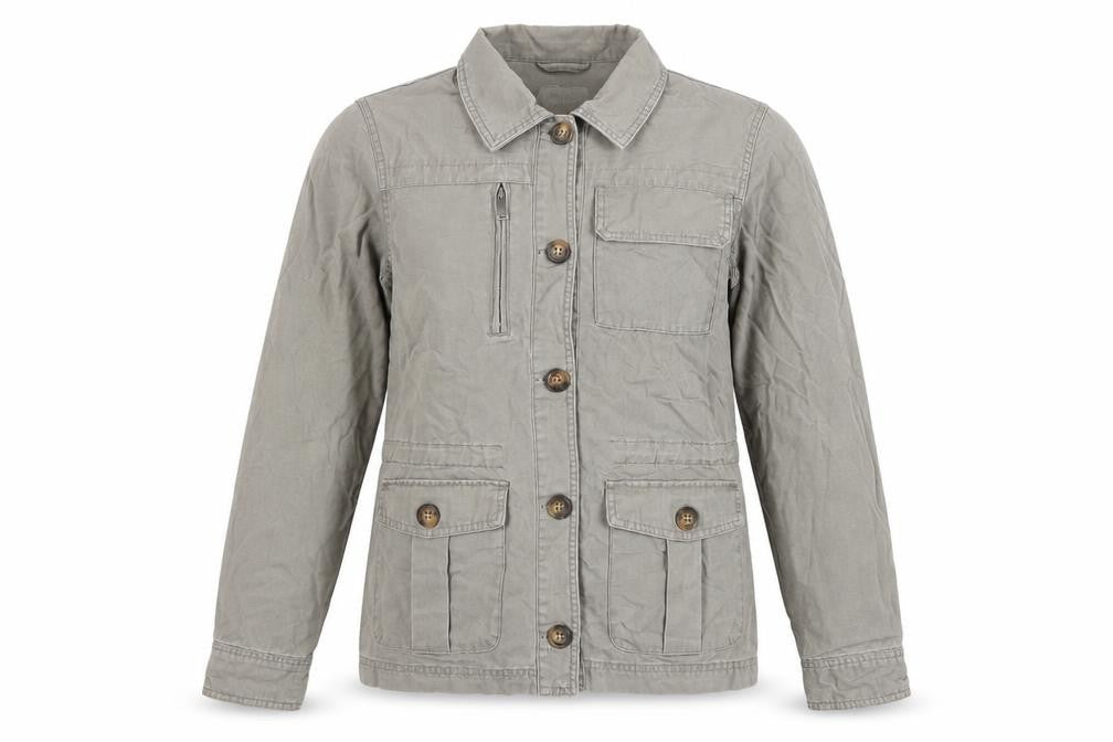 Next Women’s Grey UK 10 Cotton Military Utility Jacket Pockets