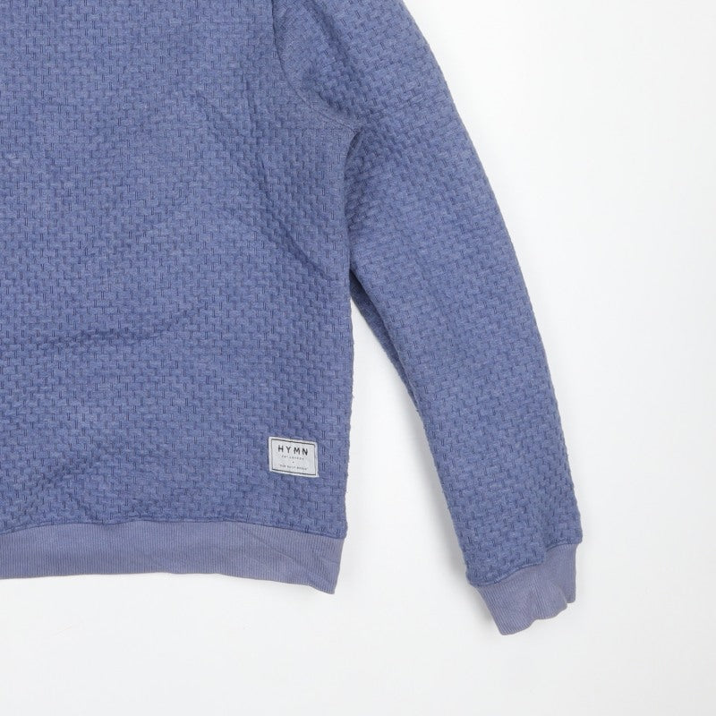 HYMN Men’s Blue XL Geometric Textured Crew Neck Pullover Sweatshirt