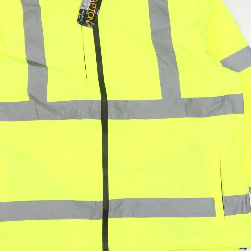 Kapton Workwear Men Yellow 3XL Hi Vis Soft Shell Work Jacket Reflective