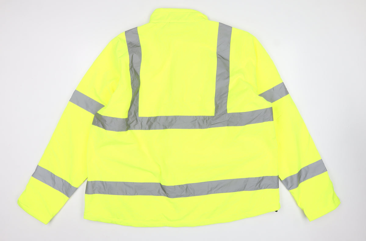 Kapton Workwear Men Yellow 3XL Hi Vis Soft Shell Work Jacket Reflective