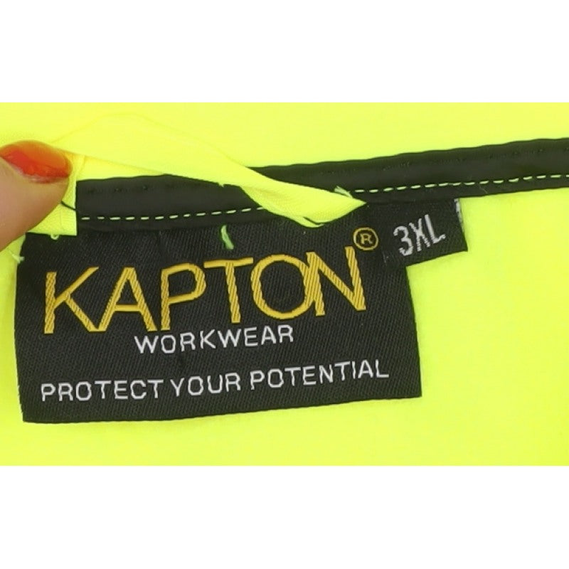 Kapton Workwear Men Yellow 3XL Hi Vis Soft Shell Work Jacket Reflective