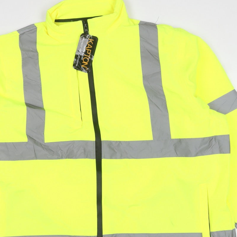 Kapton Workwear Men Yellow 3XL Hi Vis Soft Shell Work Jacket Reflective
