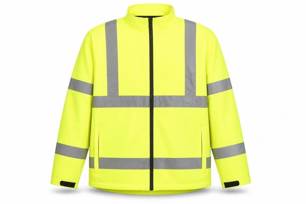 Kapton Workwear Men Yellow 3XL Hi Vis Soft Shell Work Jacket Reflective
