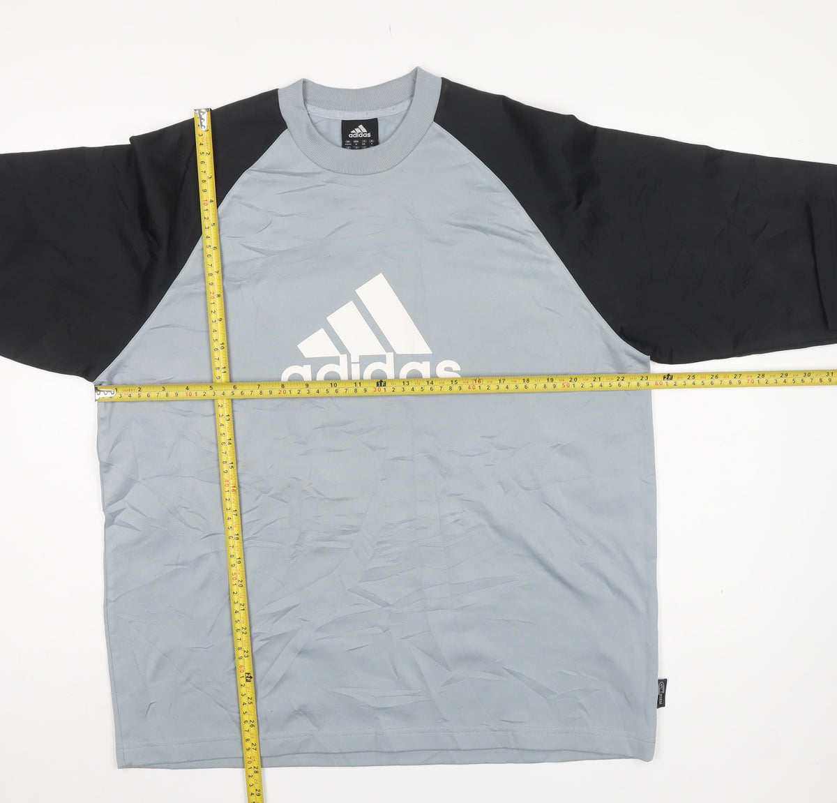 Adidas Men’s Grey Black M Logo Crew Neck Pullover Sweatshirt