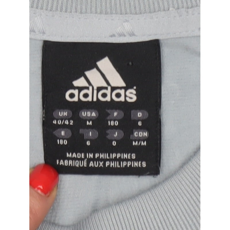 Adidas Men’s Grey Black M Logo Crew Neck Pullover Sweatshirt