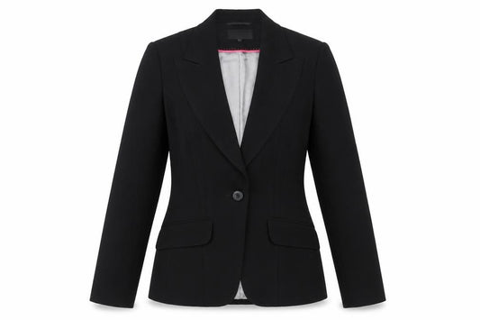 Next Women's Black Size 8L Tailored One Button Blazer Jacket